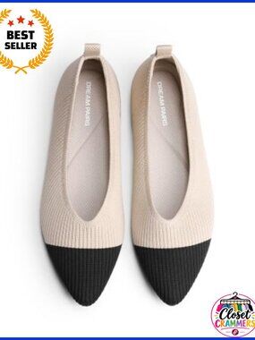 Women's Ballet Flats Comfort Knit Pointed Toe Slip On Dress Shoes
